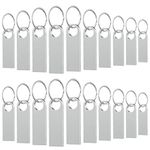 Wooolken 20 Pack 1GB USB Stick with Keychains, Sleek Metal USB 2.0 Thumb Drives Memory Stick for PC Laptop Computer(Sliver)