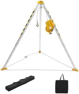 Festisoul Confined Space Tripod Kit with 1200 lbs Winch, 6.5' Steel Rescue Tripod & Fall Protection System, Industrial-Grade for Emergency & Maintenance Use