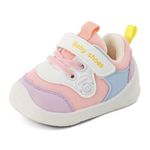 Cheerful Mario 1-3 Years Baby Trainers Boys Girls First Walking Shoes Toddler Shoes Breathable Flexible Pink-A 5.5 UK Child