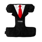 That Dog In Tuxedo Tie Tuxedo Mesh Harness for Wedding/Birthday - Adjustable, Durable and Comfortable Vest Harness for Dogs (XS, Black)