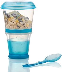 Cereal On the Go Cups Breakfast Drink Cups Portable Yogurt and Cereal To-Go Container Cup (Blue)