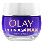 Olay Retinol 24 MAX Night Cream Face Moisturiser, Skincare with Antioxidant Vitamin E, 40% Glycerin Overnight Anti Aging Skin Care: Smooths, Renews and Hydrates, 50ml (vs Retinol24 Night Cream)