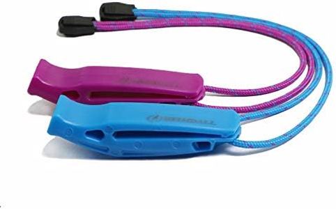 HEIMDALL Emergency Survival Whistle with Lanyard (2 Pack) for Safety Boating Camping Hiking Hunting Rescue Signaling (Blue, Purple).