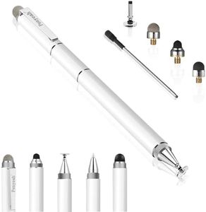 Stylus for Touch Screens - Penyeah DIY 4-in-1 High Sensitivity and Precision Disc Stylus Pen, Universal for iPad, iPhone, Tablets All Capacitive Touch Screens with 4 Replacement Tips - White