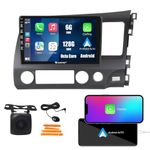 Kunfine Car CarPlay Android Auto Navigation Stereo GPS Radio Reverse Camera Display 10" IPS Touchscreen Headunit Tablet Pad Media Player For Honda Civic 2004-2011(RHD), if Applicable Octa Core 6G+128G