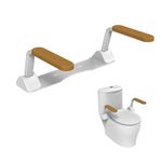 Toilet Safety Rails,Folding Toilet Safety Frame，Toilet Handle Bars with Arms，Heavy Duty Hand Rail Support for Elderly Seniors Handicap and Disabled Adults（Wood）