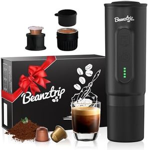 Portable Espresso Maker for Travel, Portable Self-Heating Espresso Machine, 2-in-1 with Ground Coffee & NS Capsule, 7800mAh Travel Espresso Maker for Outdoorlife, OfficeLife, BusinessTrip