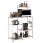 SogesHome Microwave Carts Microwave Stand Kitchen Baker's Rack Workstation with Storage Shelf, Maple, 172-MO-HCA