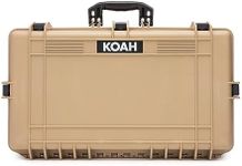 Koah Weatherproof Hard Case with Customizable Foam (28.3" x 16.9" x 7.0" Inch Outer, 25.4" x 13.7" x 6.4" Inner) - Tan