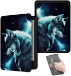 Case Compatible for Kindle Paperwhite (11th Generation 2021) 6.8 inch Case Cover with Hand Strap Magnetic Smart Auto Wake/Sleep (Wolf1)