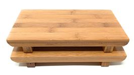 TJ Global Set of 2 Sashimi Sushi Bamboo Serving Geta Plates - Japanese Style Tableware Bamboo Sushi Board Cutting Tray (L8.2 x W4.7)