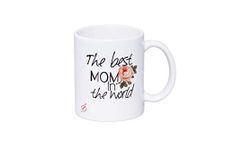 Alexus The Best Mom in The World Ceramic Coffee Mug Slogan Quote Printed Ceramic Coffee & Tea Mug, Cup Best Gifts for Wedding/Anniversary/Couple/Marriage/Birthday/Return Gift -(350 ML) - White