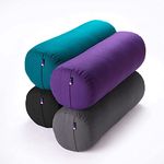 Yogamatters Buckwheat Bolster | Removable Washable Cover | Yoga Bolster Cushion for Restorative Yoga and Meditation (Ocean Green)