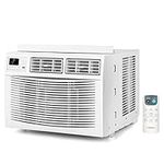 COSTWAY Window Air Conditioner, 10000 BTU Energy Efficient AC Unit Cools Rooms up to 450 sq.ft, Quiet Electronic Window AC w/ Cool Dry Fan Auto Mode, 4-Way Air Flow, 24H Timer, Remote Control(10000BTU)