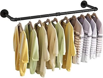 UlSpeed Clothes Rack Wall Mounted, 38.4in Industrial Pipe Wall Mount Clothing Rack, Space Saver Hanging Pipe Clothes Rack, Heavy Duty Garment Racks for Laundry Room, Closet Storage, 1 Pack