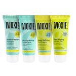 Moxie Beauty Curly Travel Routine Set | Boosts Curl Definition & Retains 96% Moisture | Gentle Cleansing Shampoo (50ml), Ultra Hydrating Conditioner (50ml), Flexi Styling Serum Gel (50ml) & Super Defining Curl Cream (50ml)