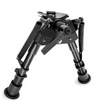 6-9 Inch Tactical Swivel Bipod Foldable Notched Legs Pivot Tilt with S Lock Lever (Carbon Fiber)