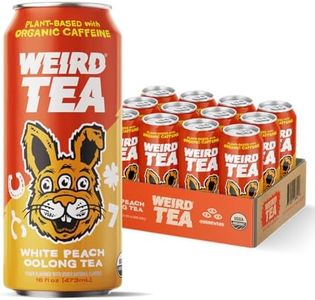 Drink Weird Organic White Peach Oolong Tea – 16oz Cans, 160mg Organic Caffeine, Pack of 12 – A Refreshing Energy Drink Alternative