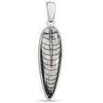 Crystcop Natural Orthoceras Fossil Pendant, Kuber Stone Locket for Money Attraction