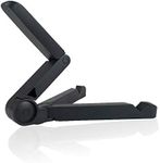 Tablet Stand Adjustable Holder, Portable Fold-Up Phone Holder for Desk, Foldable Universal Size Compatible with Phones, iPad, Mini, Galaxy Tab and Other Tablet PCs(4-13”)-Black (Black)