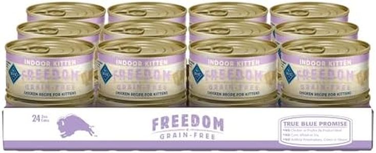 Blue Buffalo Freedom Grain-Free Kitten Wet Cat Food, Complete & Balanced Nutrition for Kittens, Made with Natural Ingredients, Chicken Recipe, 3-oz. Cans (24 Count)