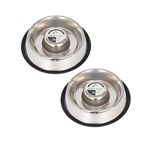 Iconic Pet Slow Feed Stainless Steel Pet Bowl for Dog Or Cat (2 Pack), Medium/24 oz