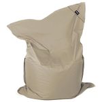 Norka Living Extra Large Bean Bag Chair Khaki (Filled) for Indoor and Outdoor use in a Easy to Clean PVC Fabric, Ideal for Teens, Kids and Adults