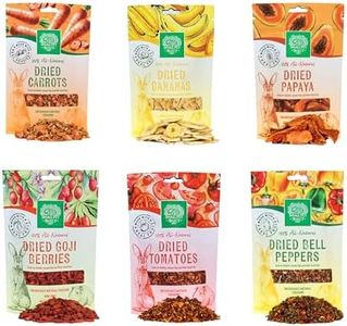 Small Pet Select - Dried Fruits and Veggies Sampler, a Natural Treat for Rabbits, Guinea Pigs, and Other Small Animals, Six Flavors! - 2oz Each