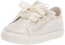 Keds Kids Girls Kickstart Crib Celebrations Sneaker, Ivory, 2 M US