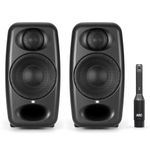 IK Multimedia iLoud Micro Monitor Pro - Pair - 2-Way bi-amped, highly portable, digitally controlled compact reference studio monitors. X-MONITOR. Incl. ARC calibration mic. Black.