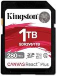 Kingston Canvas React Plus V60 SD Memory Card, 1 TB