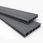 Fylde Decking | 3.6m Composite WPC Decking Boards - Deep Embossed Woodgrain Plastic Boards | 4 Colours Avaliable | (25 sqm | 50 Boards, Slate Grey)