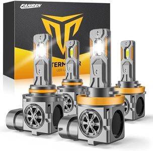 Termitor H11/H8/H9 & 9005/HB3 Light Bulbs Combo, 80,000LM 10X Ultra Brightness, Real 1:1 Mini Size, 6500K White 85000Hrs Long Life with Cooling Fan, 9005 H11 Fog Lights, Plug and Play, Pack of 4