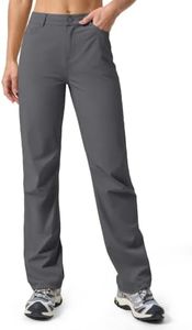 Willit Womens Hiking Pants Quick Dry Lightweight Stretch Travel Pants with Pockets UPF 50+ Water-Resistant 31" Deep Gray 18