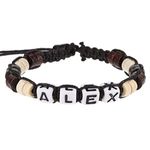 Stands Out, Supplying Outstanding Gifts Alex Personalised Boys Black Friendship Bracelet Name Alphabet Beads