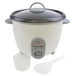 Kitchen Perfected 700W 1.8Ltr Automatic Rice Cooker - Non Stick / Removable Rice Bowl / Warm & Cook Indicators / Toughened Glass Lid / Measuring Cup / Spatula / Recipes Included - White - E3312