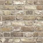 Grandeco Vintage Brick Neutral Wallpaper A28904 - Paste The Wall Faux Stone Wall