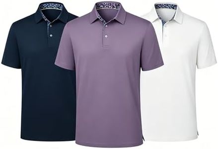 3 Pack Golf Shirts for Men,Mens Golf Shirts Short Sleeve Moisture Wicking Performance Collared Shirt Business Casual,Office,Work,Casual Everyday Wear,Daily Wear,Tennis,Athletic,Outdoor Workout,Summer
