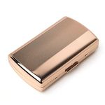 Mini Metal Cigarette Case - Portable Double Sided Spring Clip Holds 12 Regular 85mm Short Cigarettes，Can Not Be Placed The Credit Card Inside (85's 12pcs Gold)