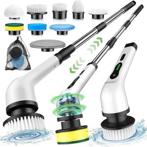 BRONTIX 9 in 1 Cordless Electric Spin Scrubber - Cleaning Brush for Home, Electric Mop Machine for Floor, Bathroom Cleaning