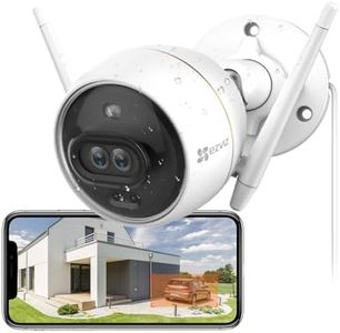 EZVIZ C3X Caméra Surveillance WiFi Extérieure Vision Nocturne en Couleur à Double objectif par IA, Stockage Cloud Gratuit pendent 24h, Détection de Forme Humaine/Véhicule, Alarme Sirène et Flash, IP67