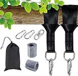 Tree Swing Straps Hanging Kit Holds 2200 lbs, 5FT Swing Straps 2 Pack Tree Protector Mats with 2 Safety Heavy Duty Carabiner & 1 Stainless Steel Swivel, Carry Bag Included, Perfect for Hammocks & Most Swing Seats