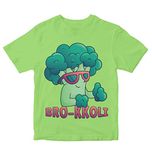 Heybroh Kids T-Shirt Bro-Kkoli - Broccoli Bro - Cool Dude 100% Cotton Boy's Girl's Regular Fit Unisex T-Shirt (Liril Green; 11-12 Years)