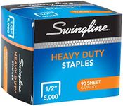 Swingline Staples, Heavy Duty for Desktop Staplers, 1/2" Length, 100/Strip, 5000/Box (79392)