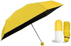 GearUp Foldable Umbrella with Capsule Storage Case (Yellow)