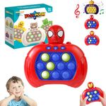 Light Up Pop it Game Quick Push Bubbles Game,Spiderman Handheld Fast Speed Pushing Game,Electronic Poppet Game Sensory Fidget Toy,Pop Controller Popping Game Puzzle Pop Game for Kid Xmas Birthday Gift