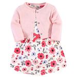 Touched by Nature Baby Girls' Organic Cotton Dress and Cardigan, Coral Garden, 18-24 Months, Coral Garden, 18-24 Months