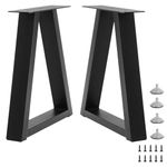 Rioychan 16 Inch Trapezoid Metal Table Legs for Bench Legs, Coffee Table Legs, DIY Furniture Legs Set of 2, Including Screws and Feet Pads, 40cm x 27.5cm