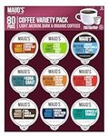Maud's Original Flavored Coffee Pods Variety Pack, 80 ct | 9 Assorted Coffee Flavors | 100% Arabica Roasted Coffee | Solar Energy Produced Recyclable Pods Compatible with Keurig K Cups Maker