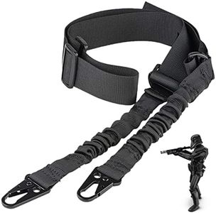 ZONSUSE Two Points Rifle Sling, Tactical Gun Strap, Airsoft Sling, with Metal Hook, Adjustable Removable, Release Flexibly, for Rifle Airsoft Shotgun(Black)